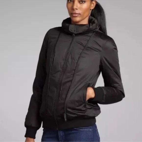 Soia & Kyo Yohann Down Insulated Bomber Black Real Fur Size Large - Picture 3 of 16